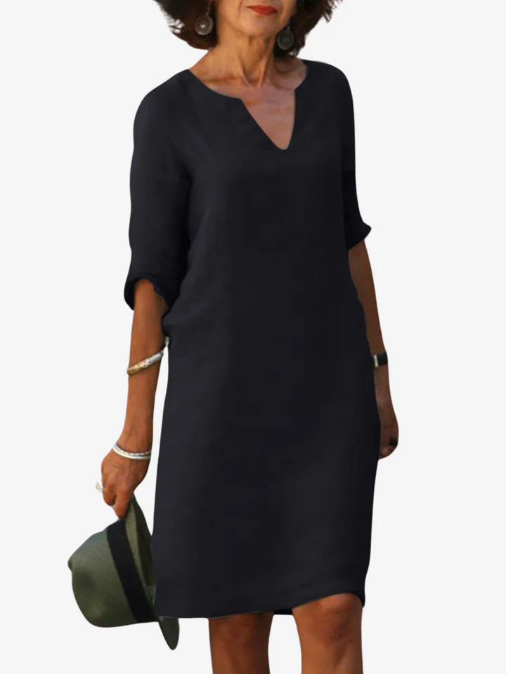 Silvia™ - Timeless belly-covering V-neck dress